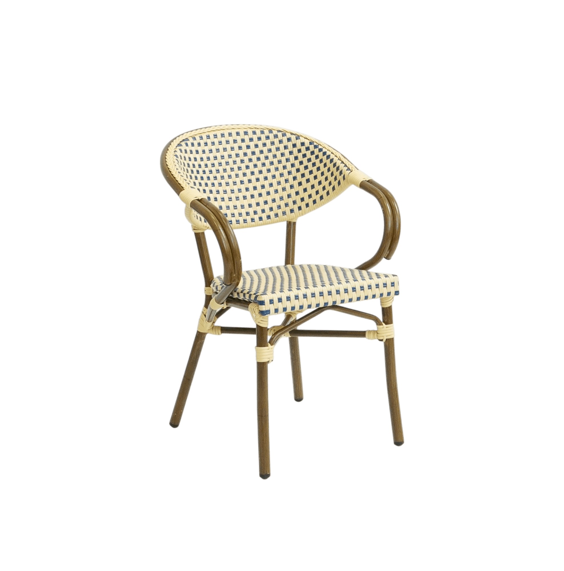 Paris - Caféstol m. armlæn - Flet MODEL 2025 - Blå-beige