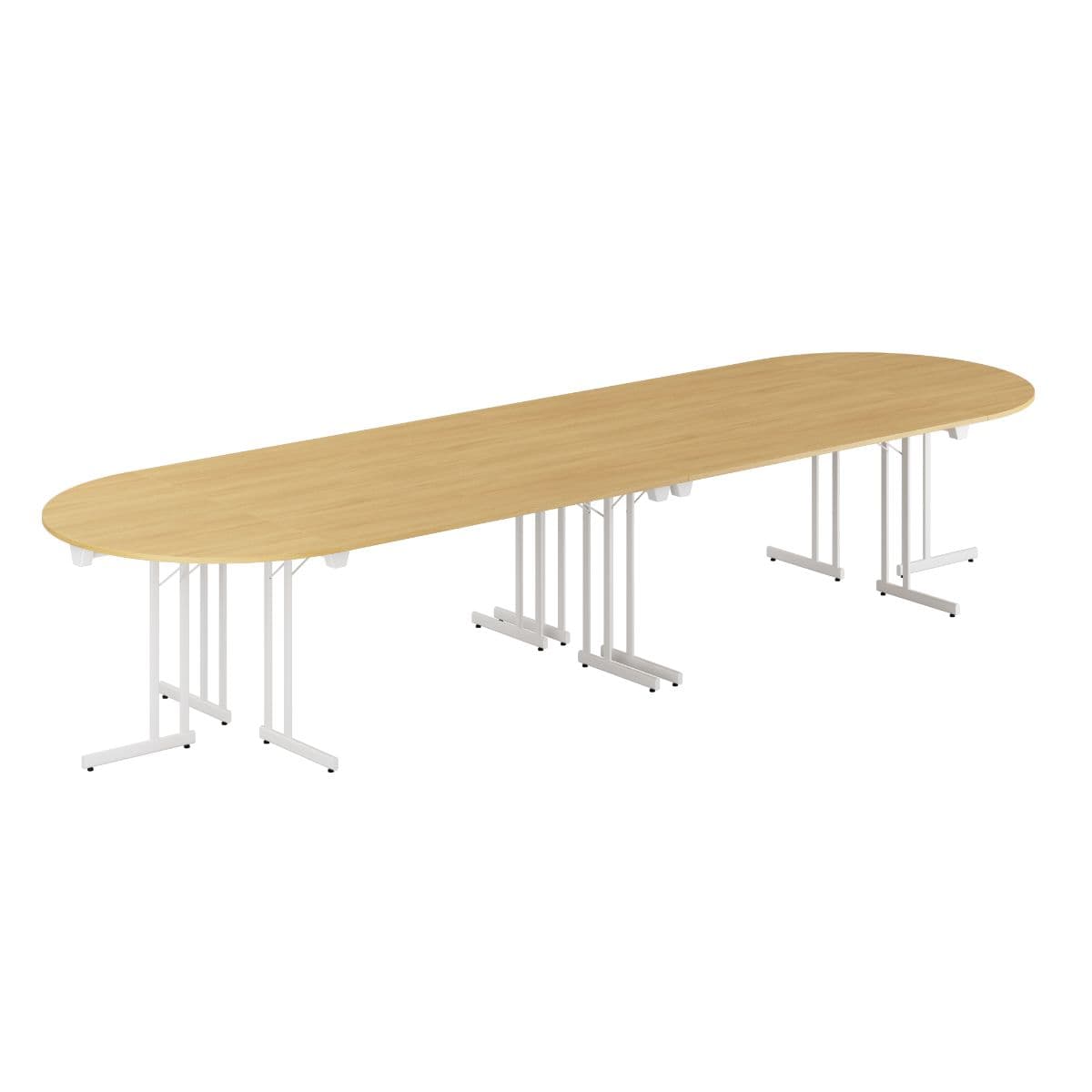 Konferencebord - 400x120cm - Sammenklappeligt bord - Eg-hvid