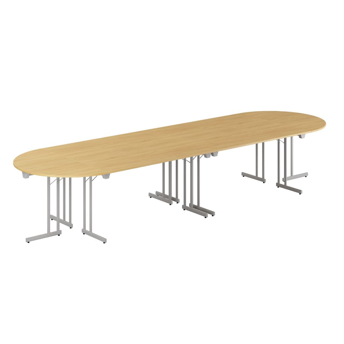 Konferencebord - 400x120cm - Sammenklappeligt bord - Eg-grå