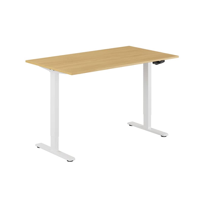 ECO Hæve/Sænkebord manuelt 140x80cm - Eg-hvid