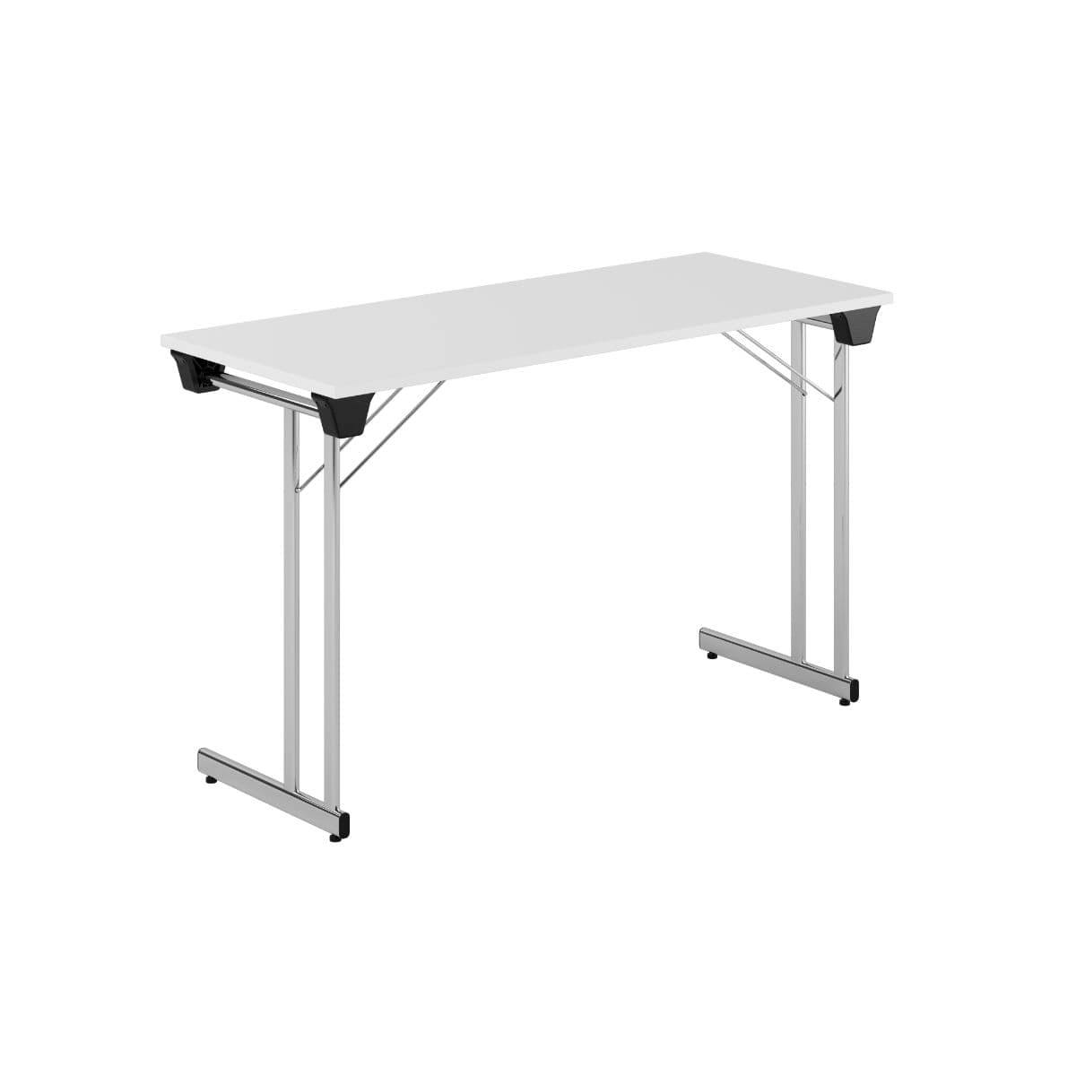 Kongress Style - 120x50cm - Sammenklappeligt bord - Hvid-krom