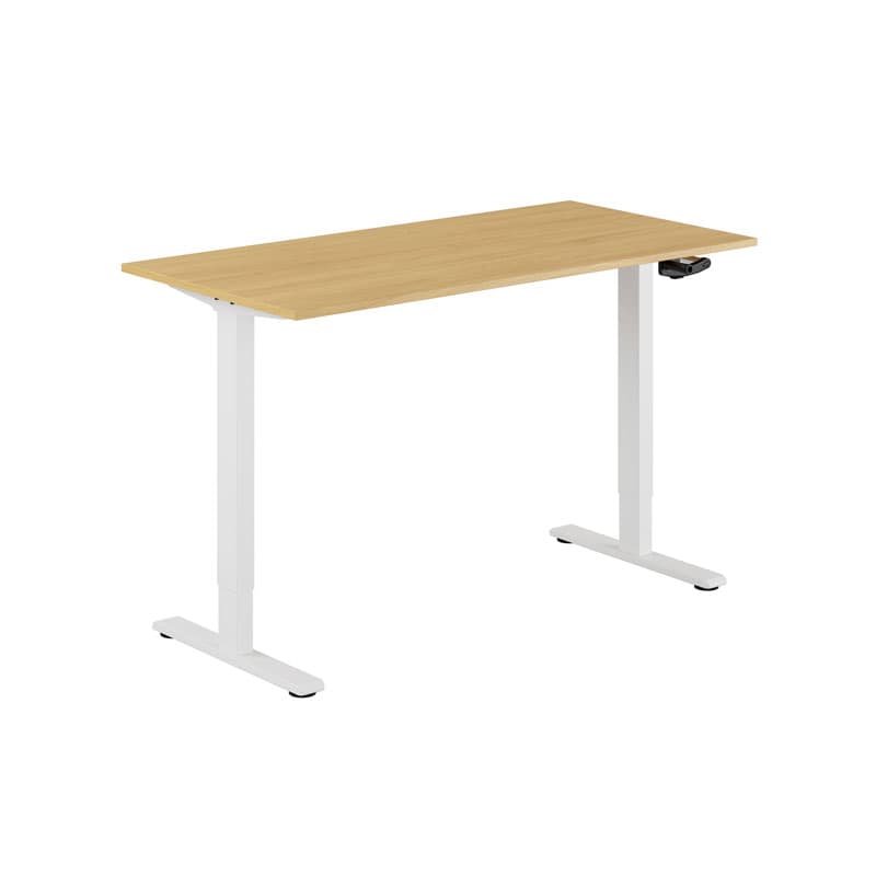 ECO Hæve/Sænkebord manuelt 140x70cm - Eg-hvid