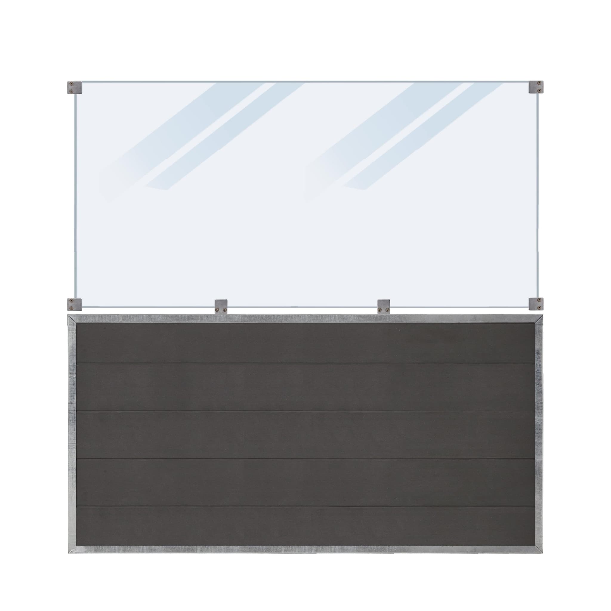 Futura komposit hegn 180cm - Klart glas