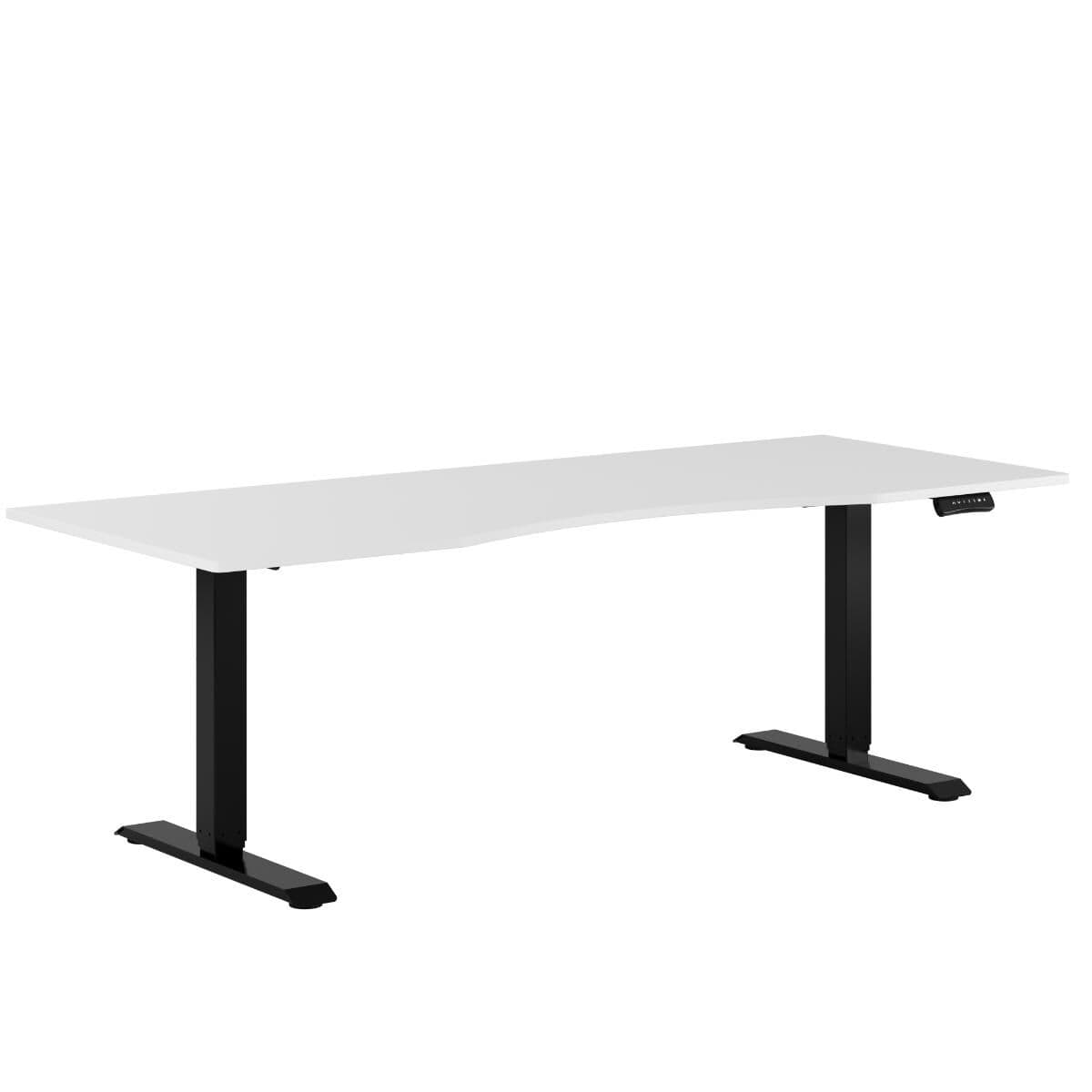 Premium Höj- och sänkbart bord med 2 motorer och maguttag 200x80cm - Hvid-hvid