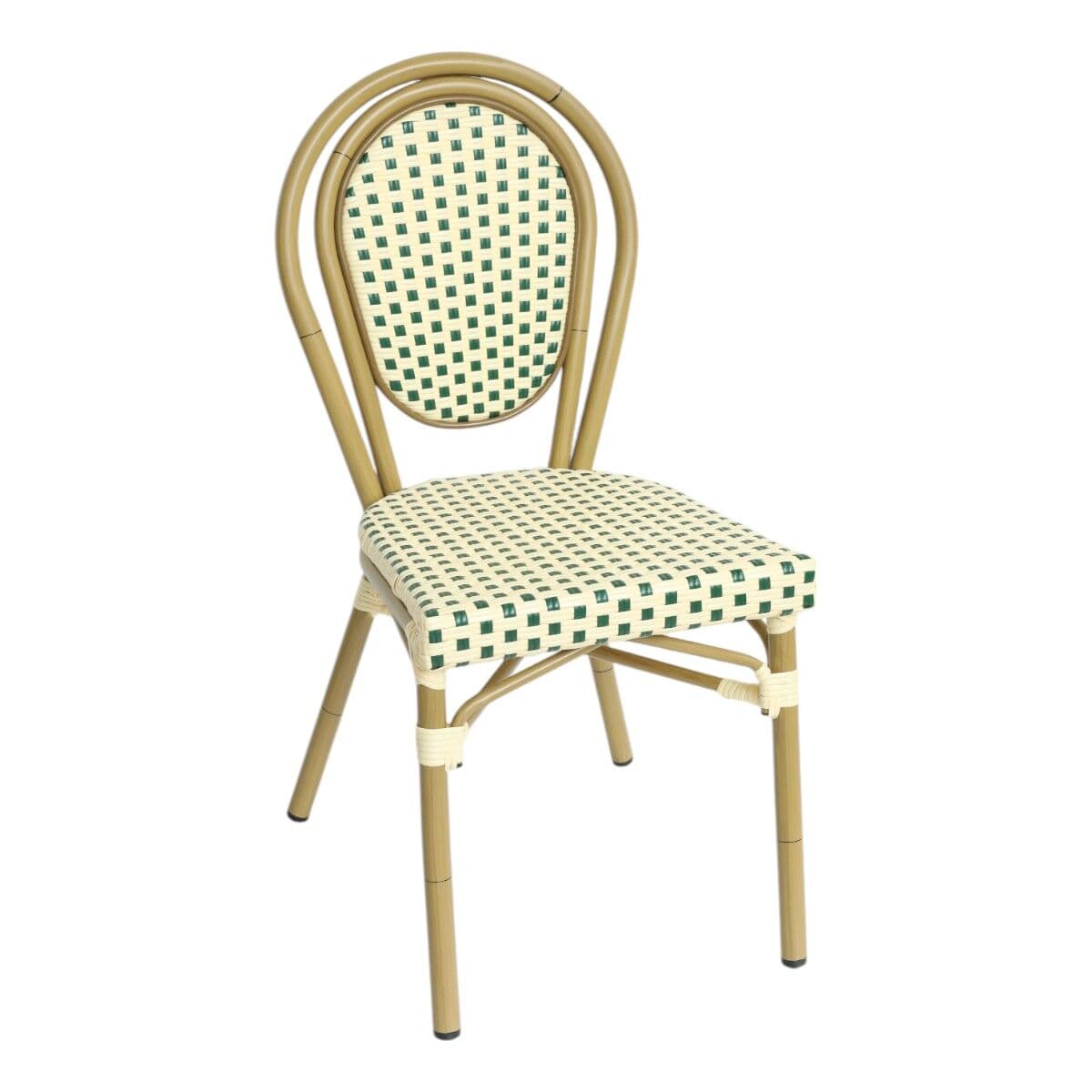 Paris - Caféstol - Flet - Grön-beige