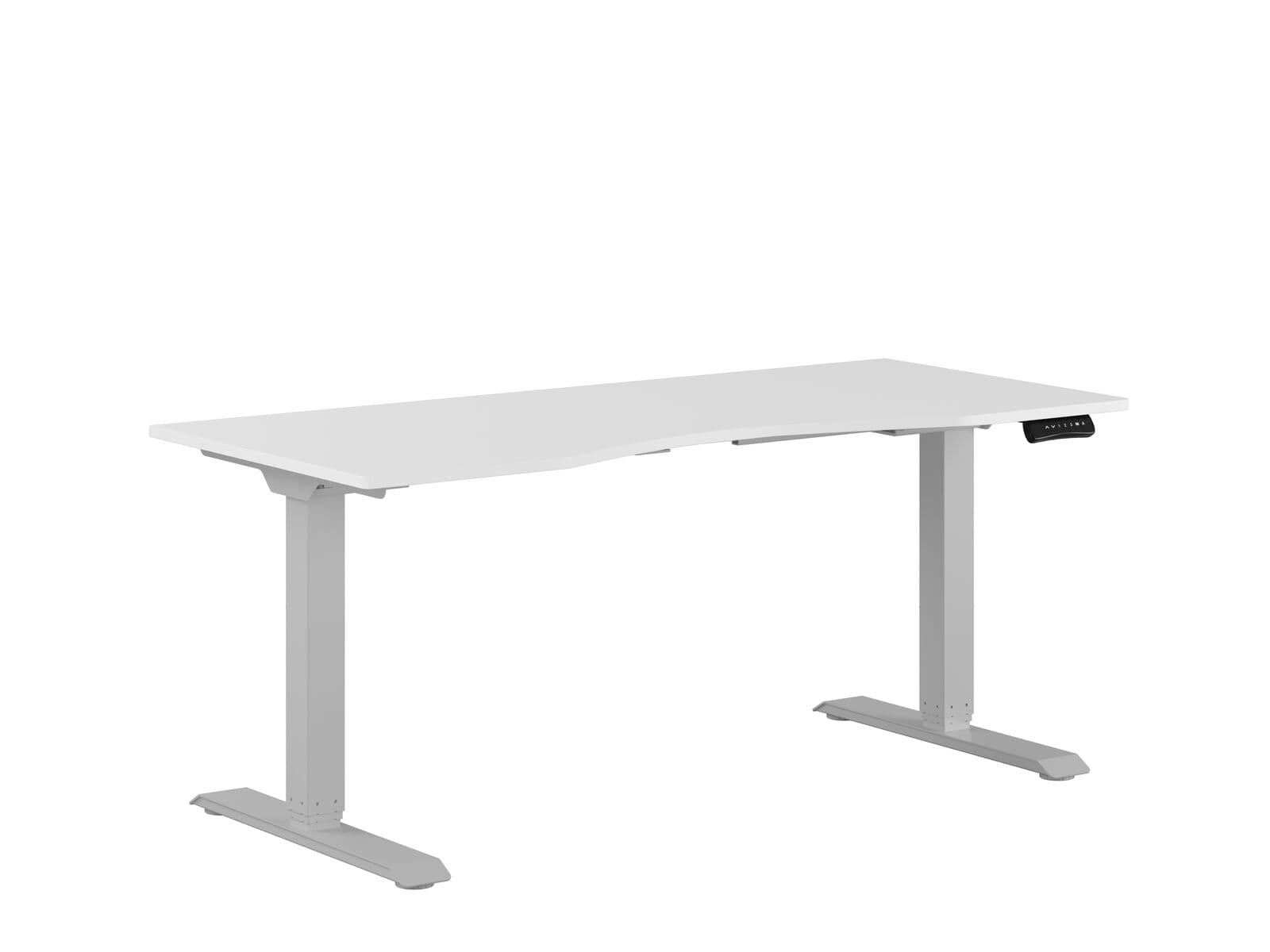 Premium Höj-/Sänkbord m/2 motorer och maguttag 160x80cm - Hvid-grå