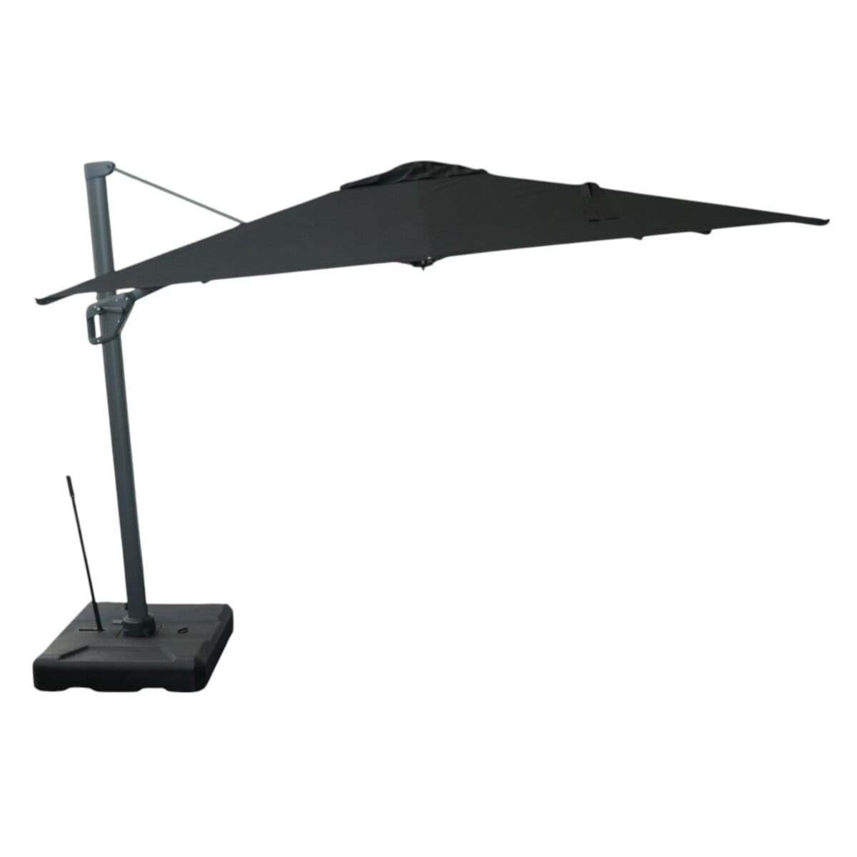 Hörnparasoll v.2 3x3m 280gr/m2 Polyesterduk - NY - Svart