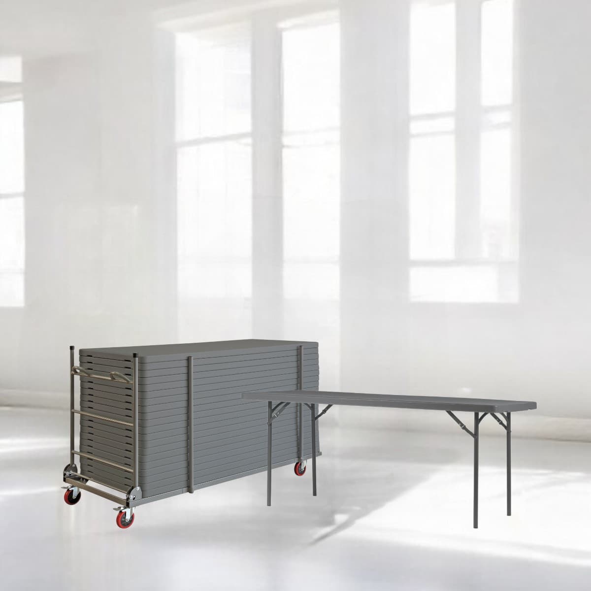 18 Zown XL180 hopfällbara bord inkl. bordsvagn