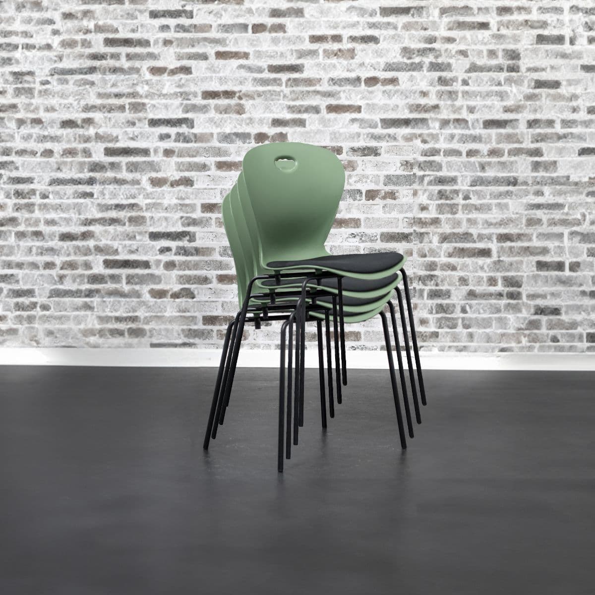 Konferensstol KAROLINE m. stoppning, 4-pack - Grön