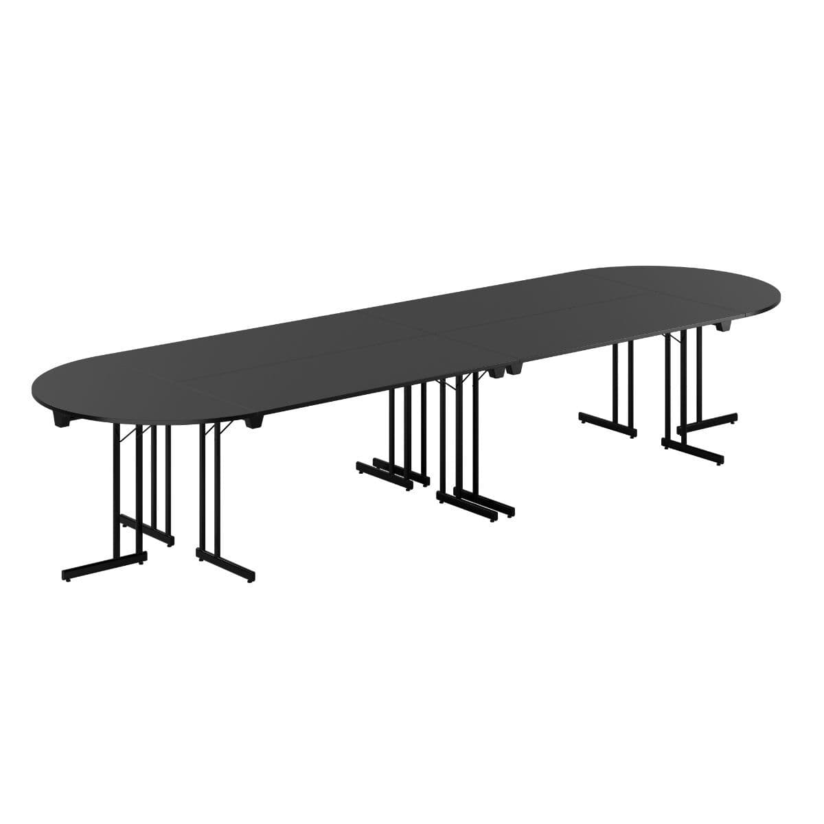Konferensbord - 400x120cm - Hopfällbart bord - Sort -sort