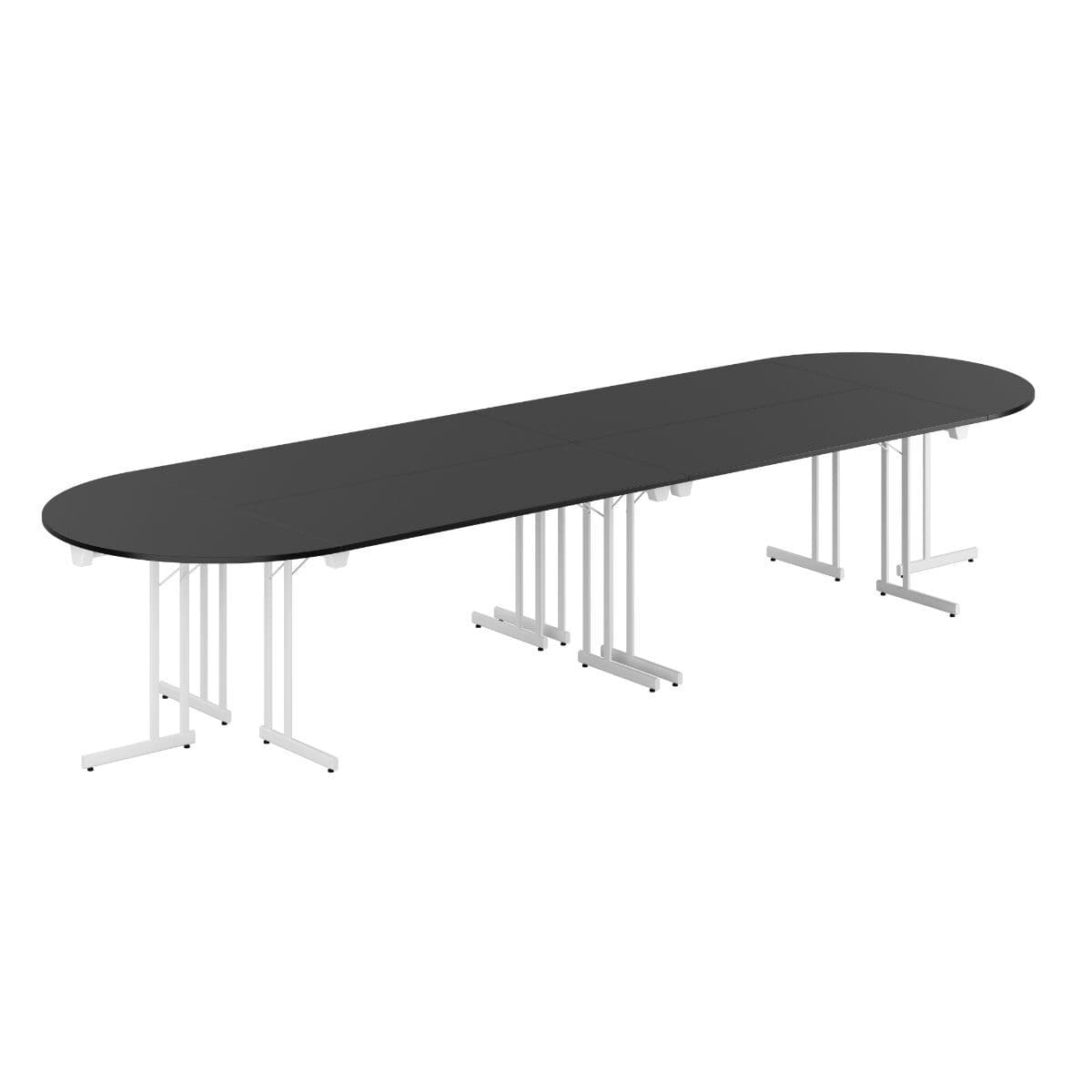 Konferensbord - 400x120cm - Hopfällbart bord - Sort-hvid