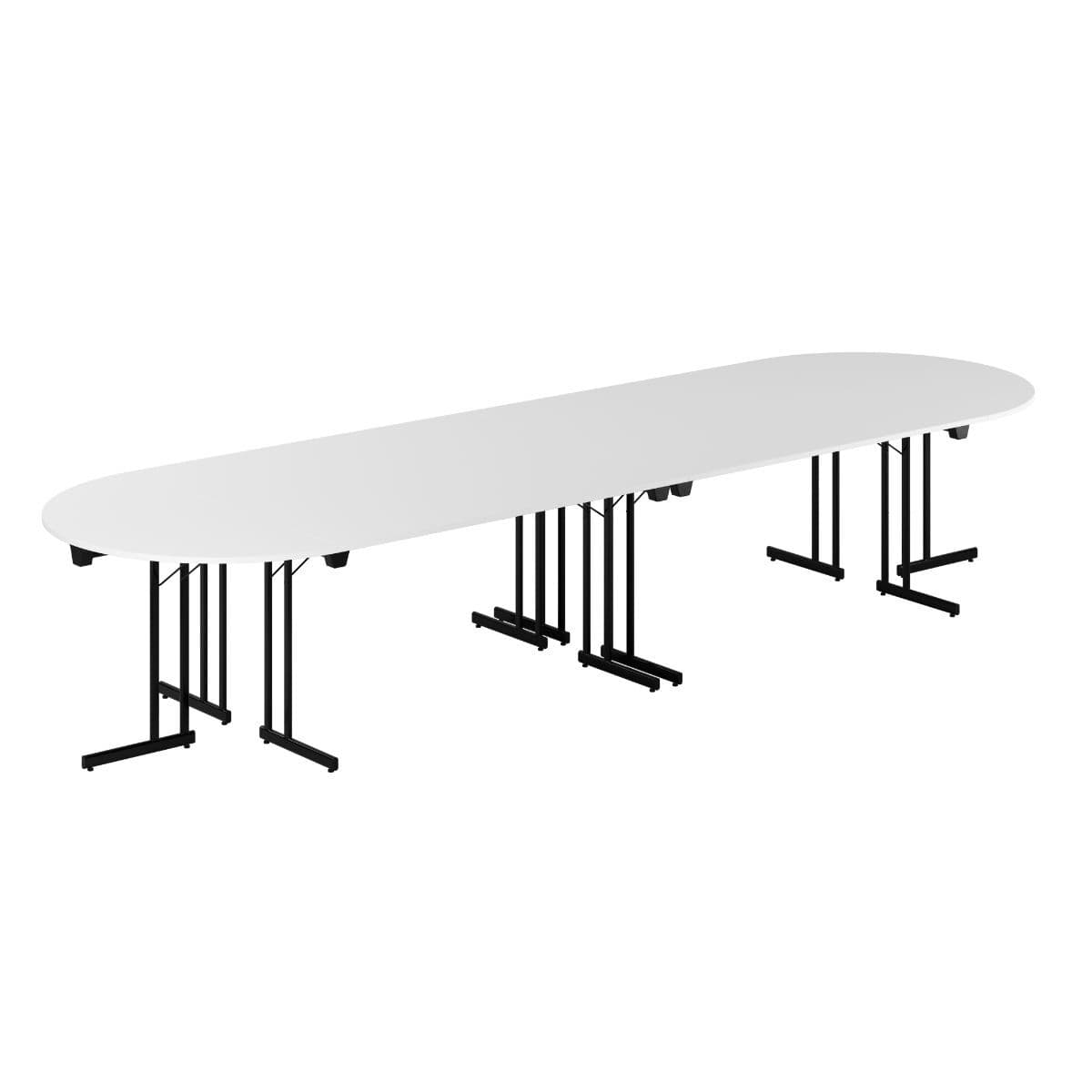 Konferensbord - 400x120cm - Hopfällbart bord - Hvid-sort