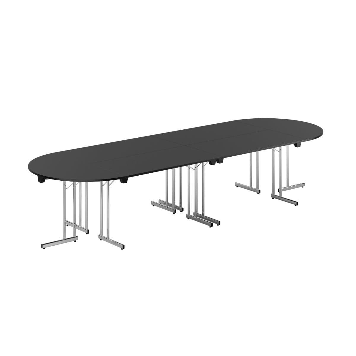 Konferensbord - 360x120cm - Hopfällbart bord - Sort-krom