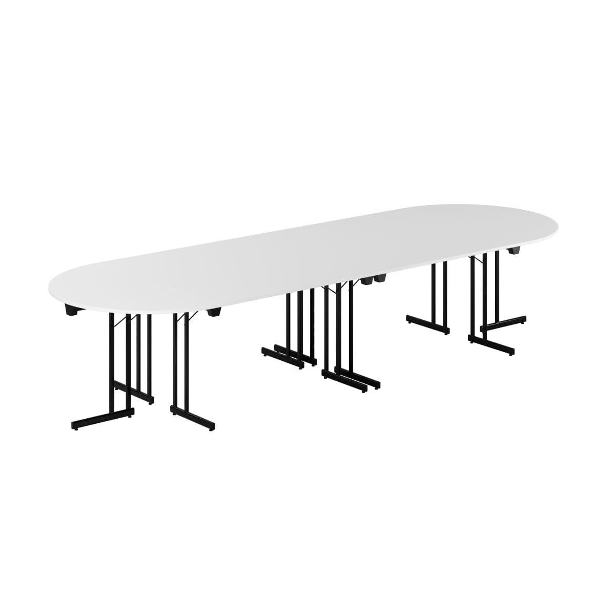 Konferensbord - 360x120cm - Hopfällbart bord - Hvid-sort