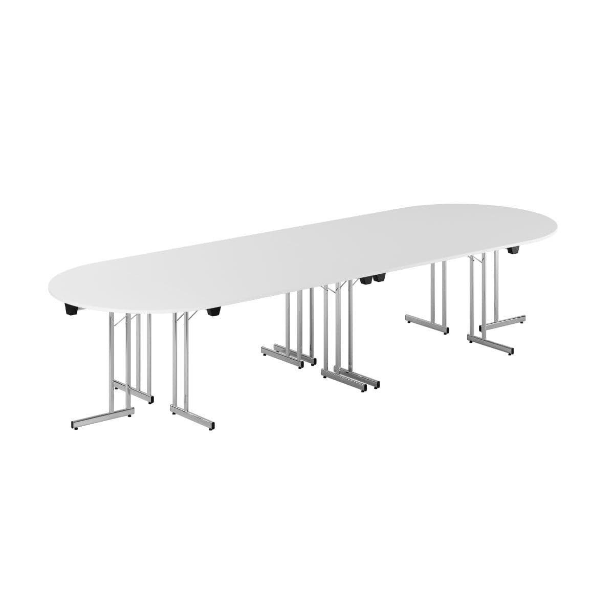 Konferensbord - 360x120cm - Hopfällbart bord - Hvid-krom