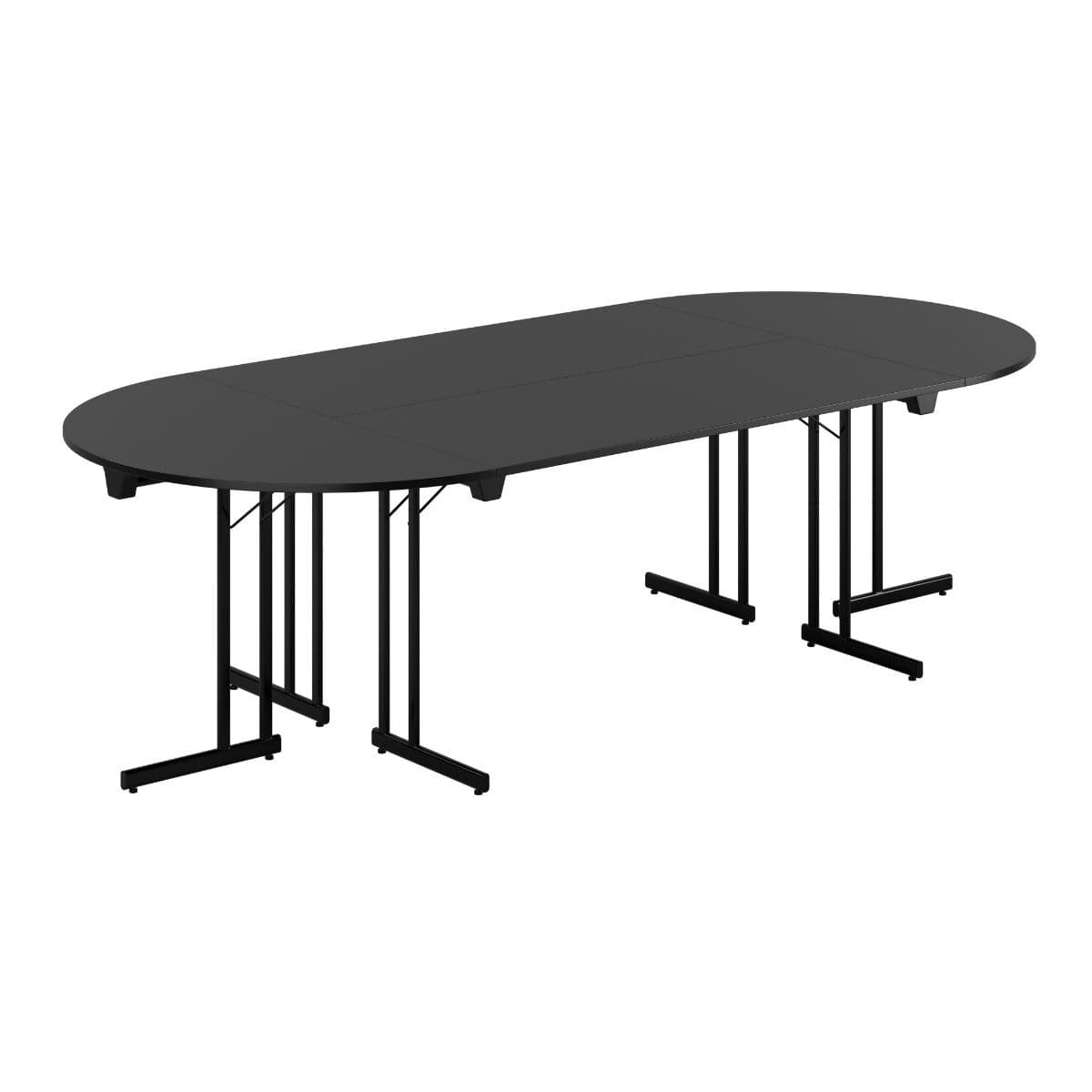 Konferensbord - 260x120cm - Hopfällbart bord - Svart -svart