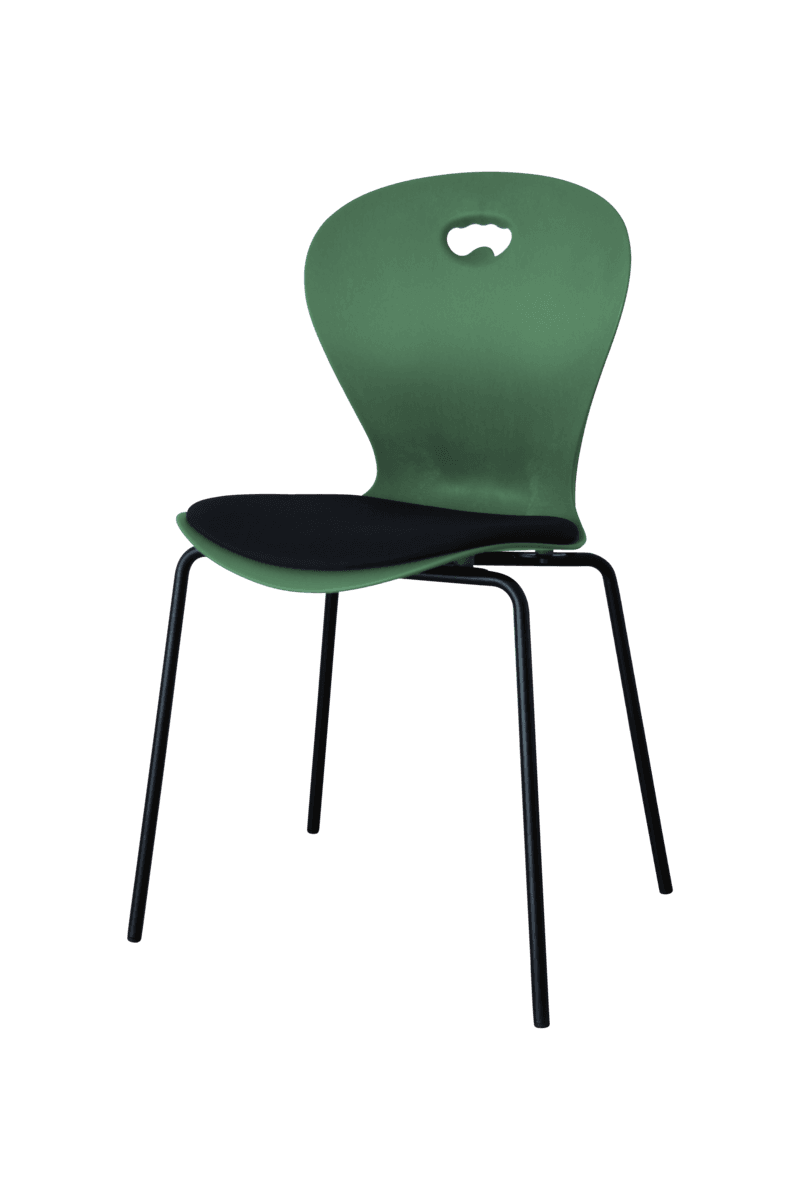 KAROLINE Stapelbar stol med sittdyna Upcycled plast - Grön