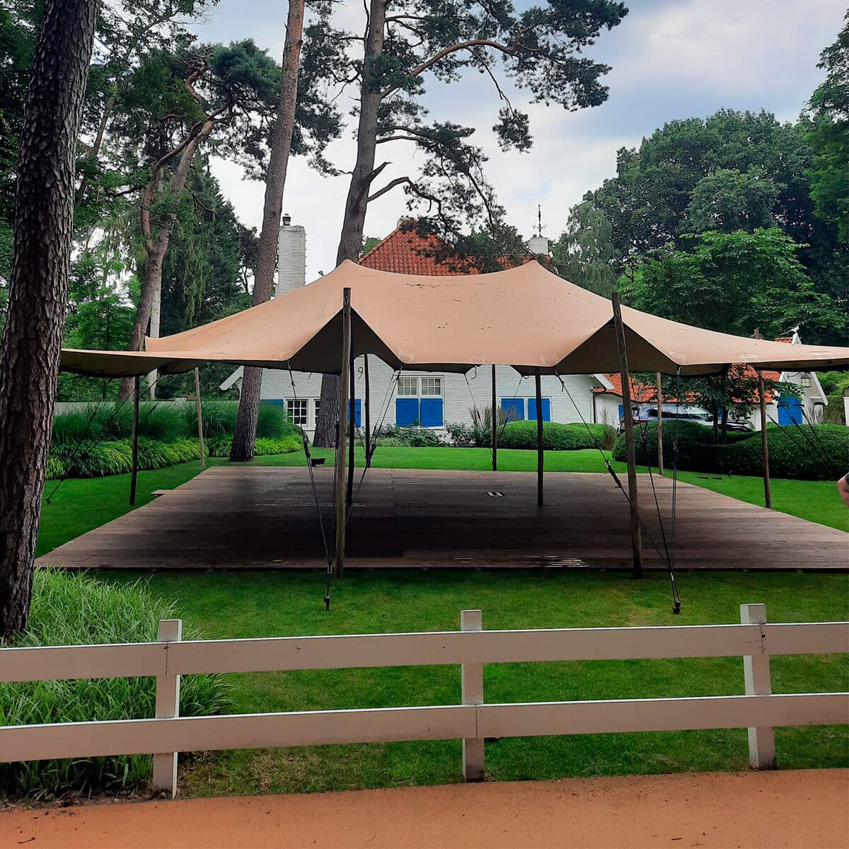 Stretch Tält - 6x12m duk - Komplett - Taupe