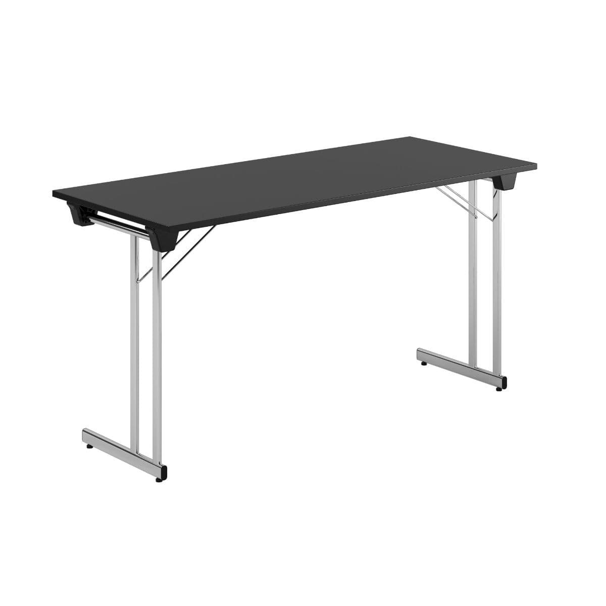 Kongress Style - 140x60cm - Hopfällbart bord - Sort-krom