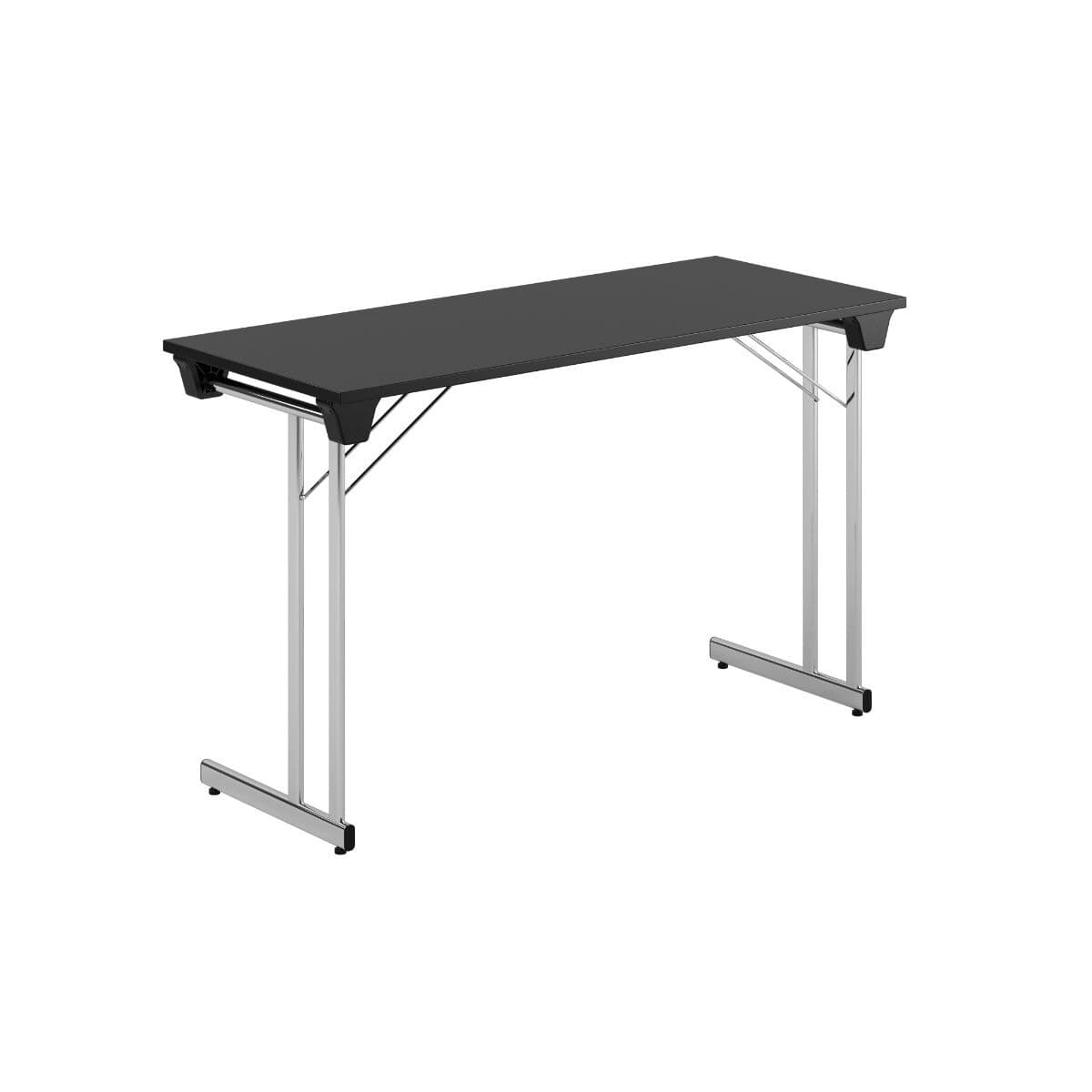 Kongress Style - 120x50cm - Hopfällbart bord - Sort-krom