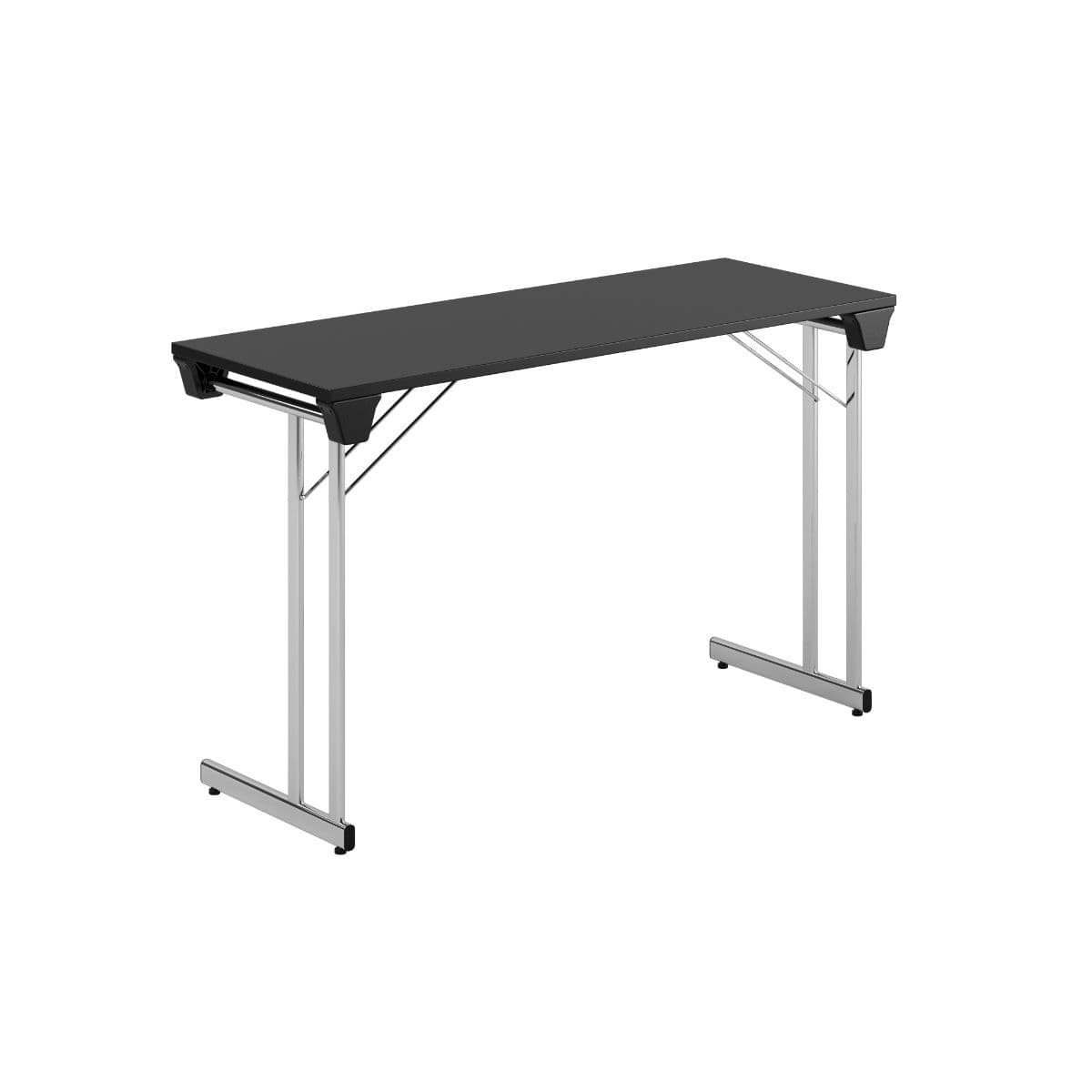 Kongress Style - 120x45cm - Hopfällbart bord - Sort-krom