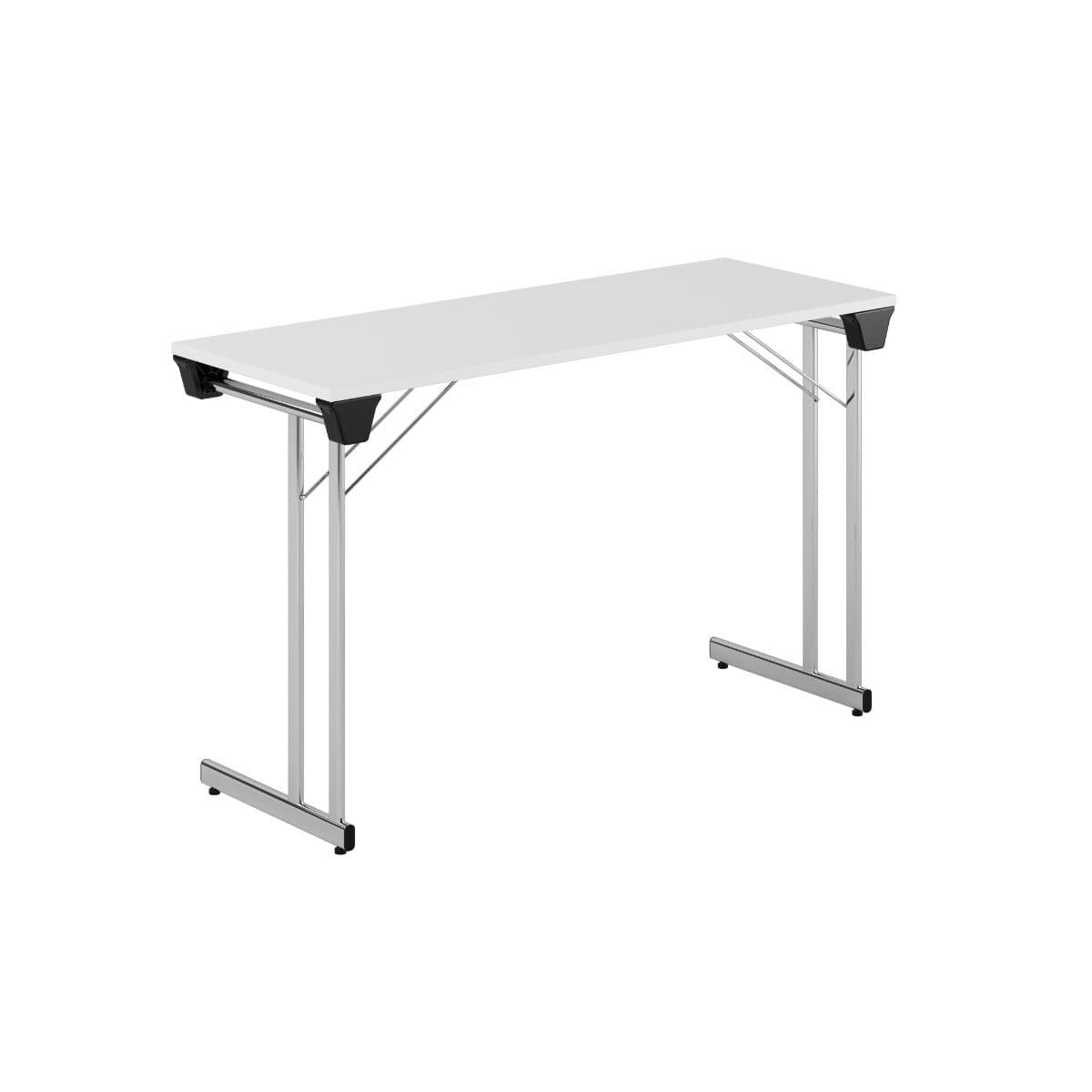 Kongress Style - 120x45cm - Hopfällbart bord - Hvid-krom