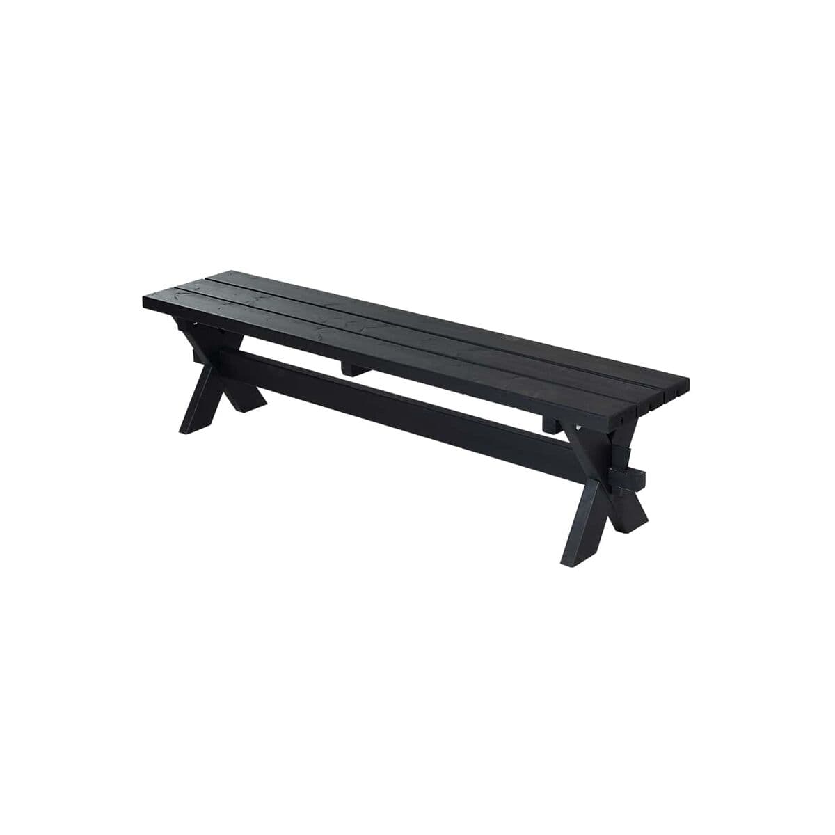 Nostalgi Plank bänk - Sort