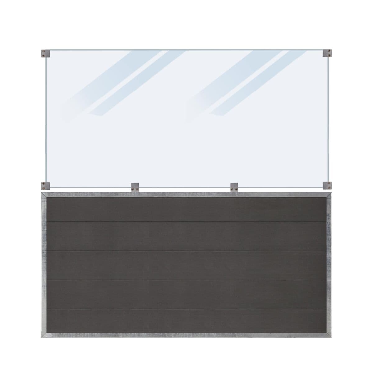 Futura kompositstaket 180cm - Mat glas