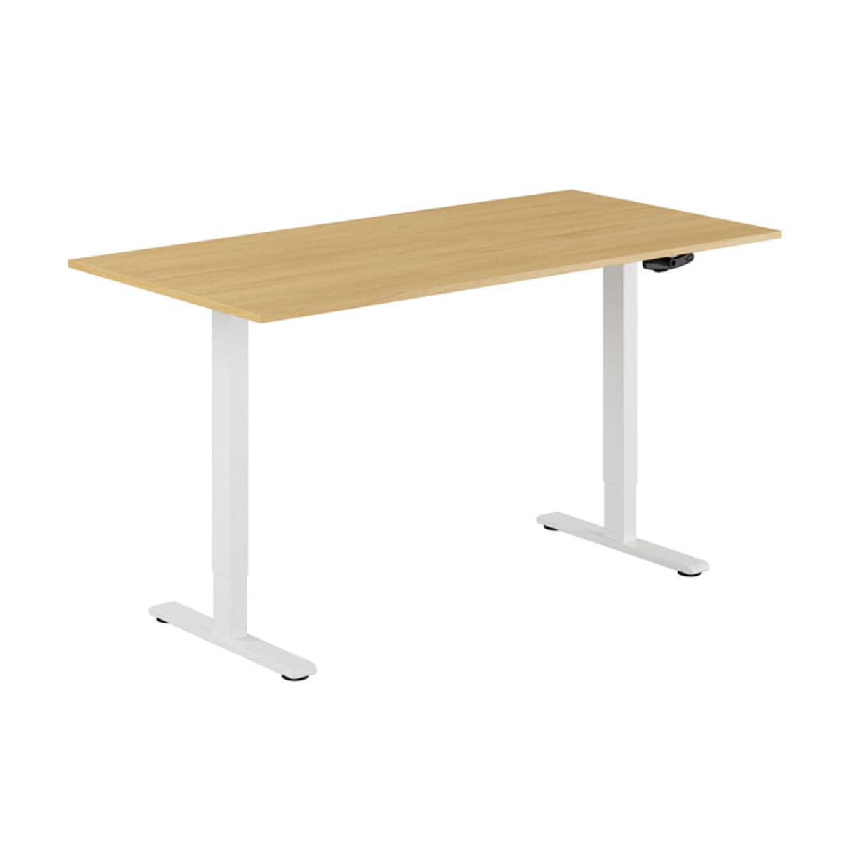 ECO Höj- och sänkbart bord manuellt 160x80cm - Eg-hvid