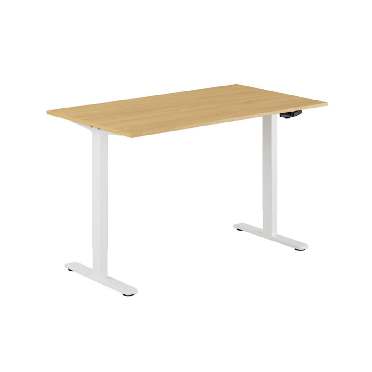 ECO Höj- och sänkbart bord manuellt 140x80cm - Eg-hvid