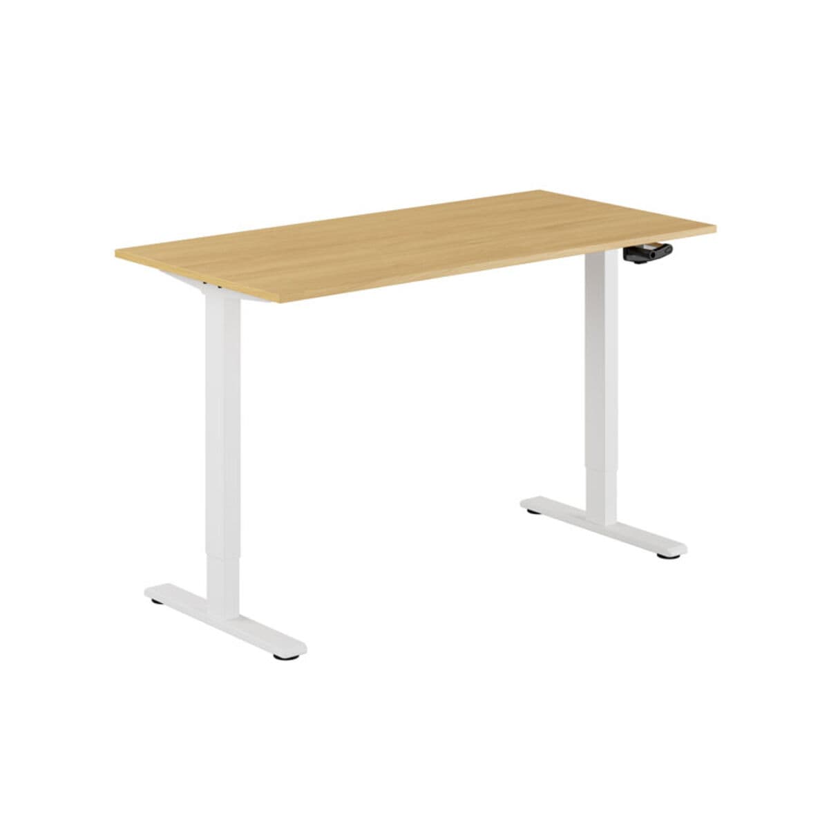 ECO Höj- och sänkbart bord manuellt 140x70cm - Eg-hvid