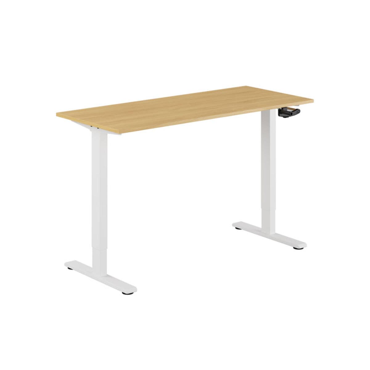 ECO Höj- och sänkbart bord manuellt 140x60cm - Eg-hvid