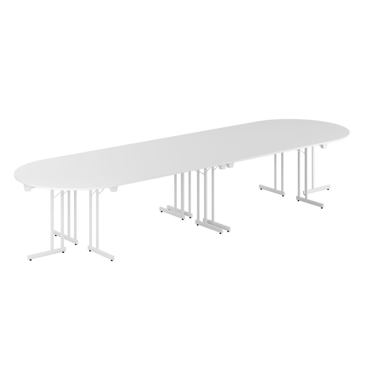 Konferensbord - 400x120cm - Hopfällbart bord - Hvid-hvid
