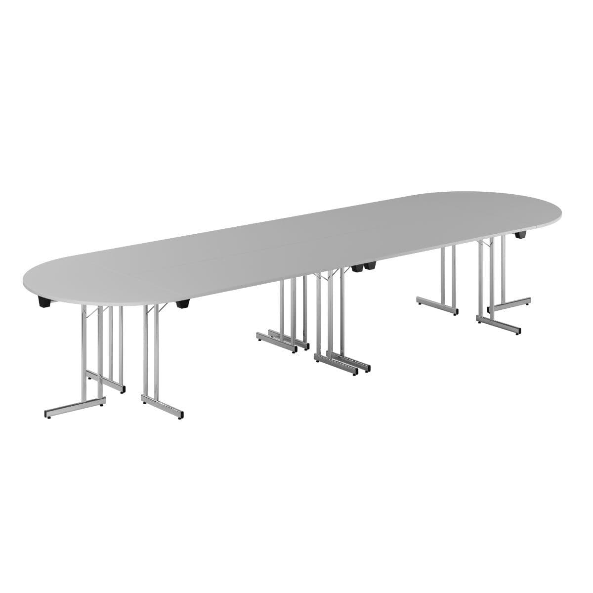 Konferensbord - 400x120cm - Hopfällbart bord - Grå-krom