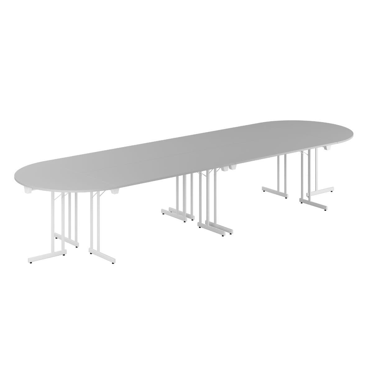 Konferensbord - 400x120cm - Hopfällbart bord - Grå-hvid