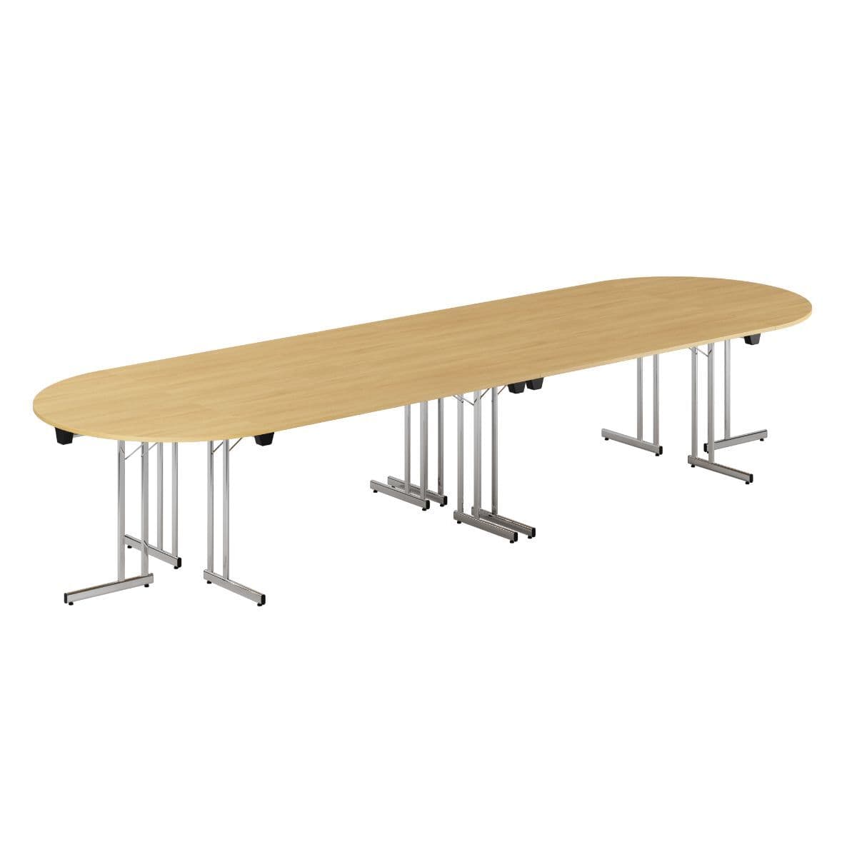 Konferensbord - 400x120cm - Hopfällbart bord - Eg-krom