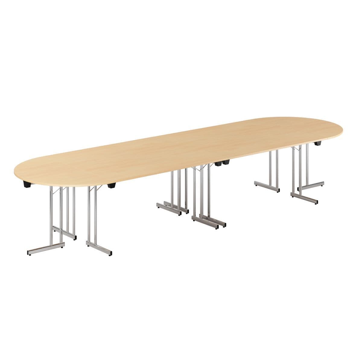 Konferensbord - 400x120cm - Hopfällbart bord - Bøg-krom