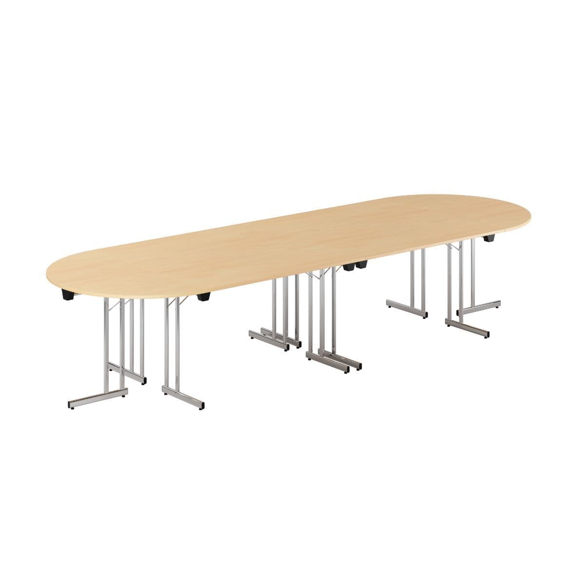 Konferensbord - 360x120cm - Hopfällbart bord - Bøg-krom