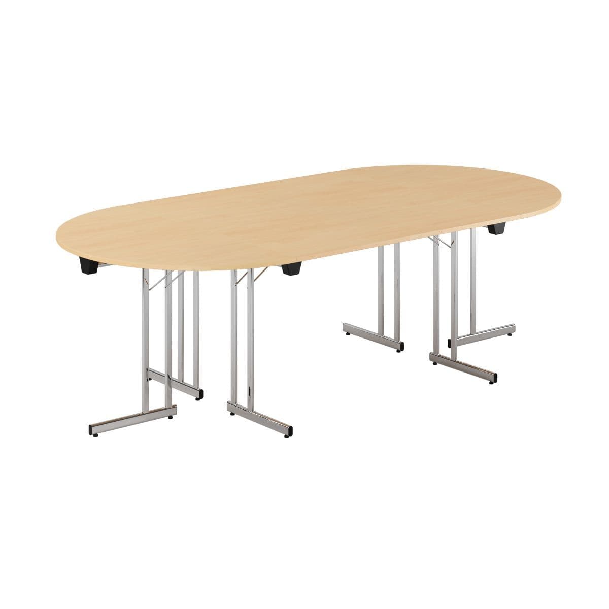 Konferensbord - 240x120cm - Hopfällbart bord - Bøg-krom