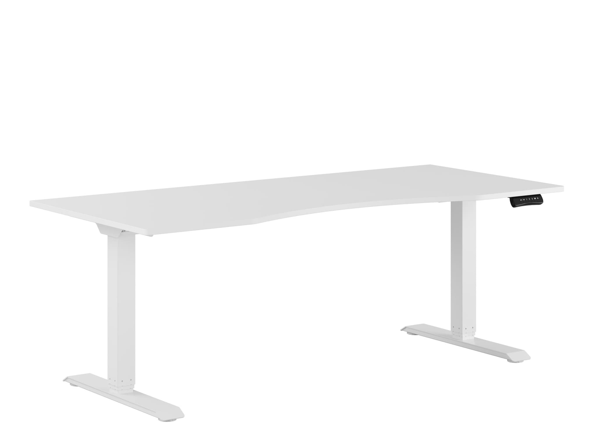 Premium Hæve/Sænkebord m/2 motorer og maveudtag 180x80cm - Hvid-hvid