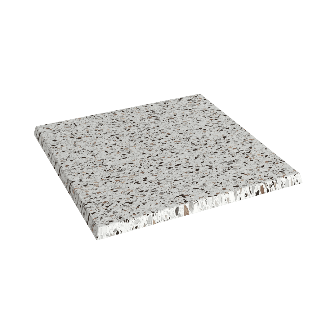 Terrazzolook bordplade firkantet - 60x60 cm
