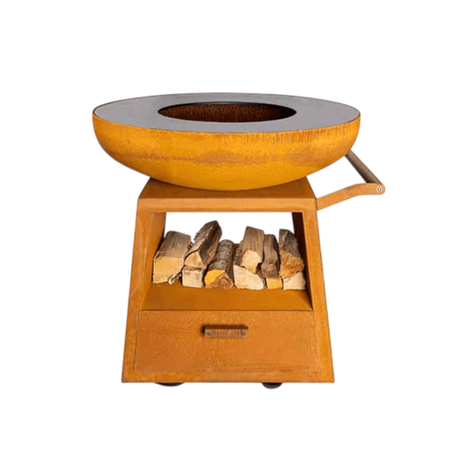 Normad. White Fire eldfat med hjul - Corten