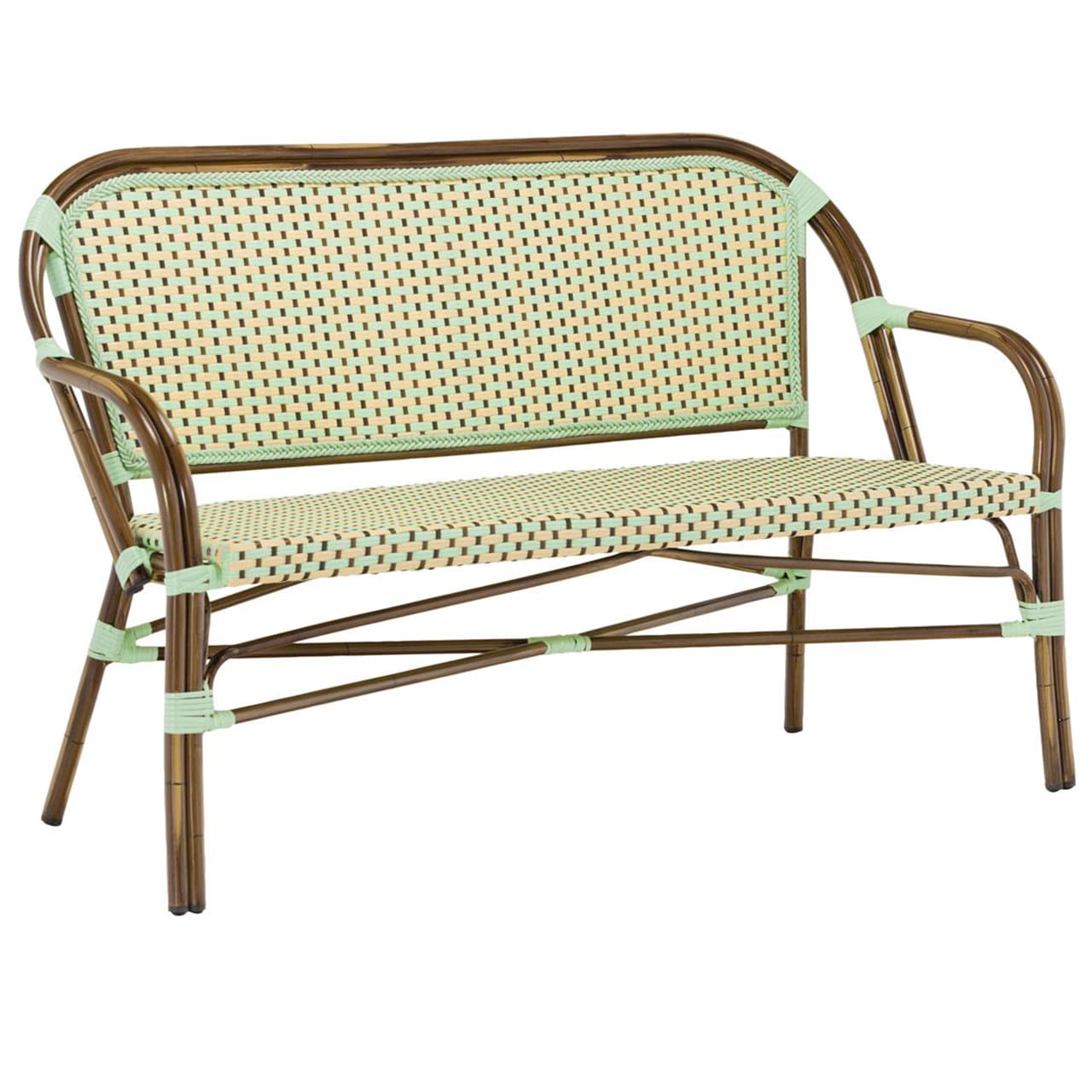 Ellis - Cafébänk med armstöd - Wicker