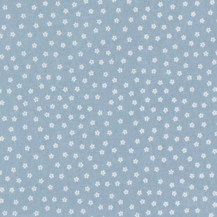 Denim m/blommor 147cm 3 Ljusblå - 50 cm