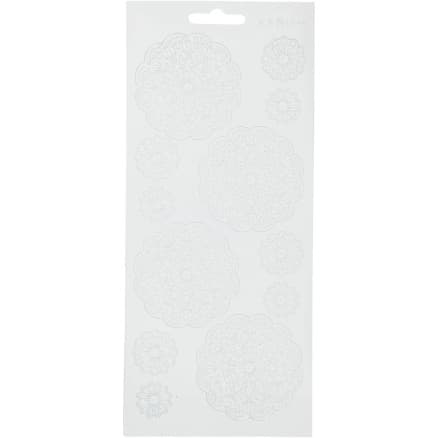 Stickers, blommor, ark 10x23 cm, vit, 1 ark