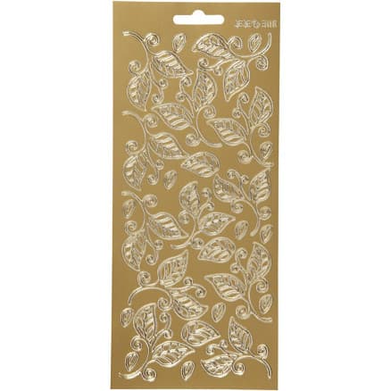 Stickers, blad, ark 10x23 cm, guld, 1 ark