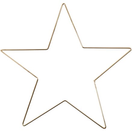 Metallstjärna, diam. 30 cm, tjocklek 3 mm, guld, 1 st.
