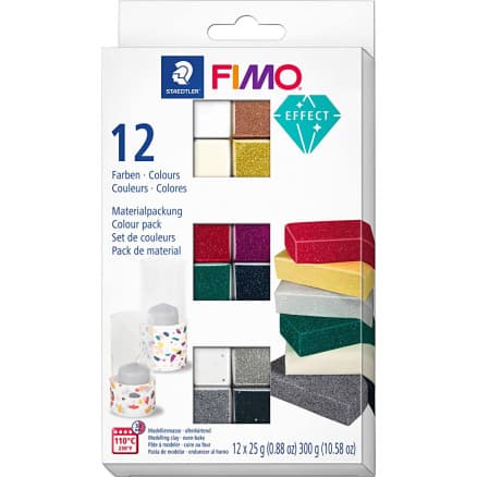 FIMO® Effect, Ass. färger, 12x25 g/ 1 frp.