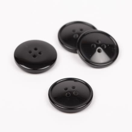 Drops Knapp Imitation Horn (Svart) 20mm 717 - 50 st.