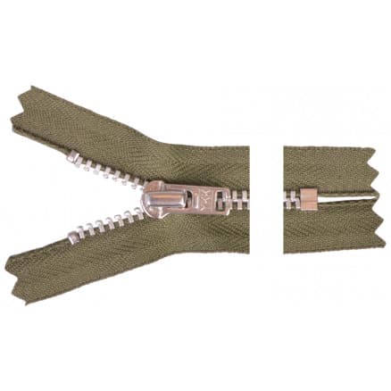 YKK Dragkedja/Blixtlås Aluminium 20cm 4mm Army
